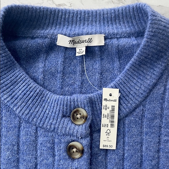 NWT XS Madewell Bowden Henley Sweater in Coziest Yarn - Picture 3 of 5